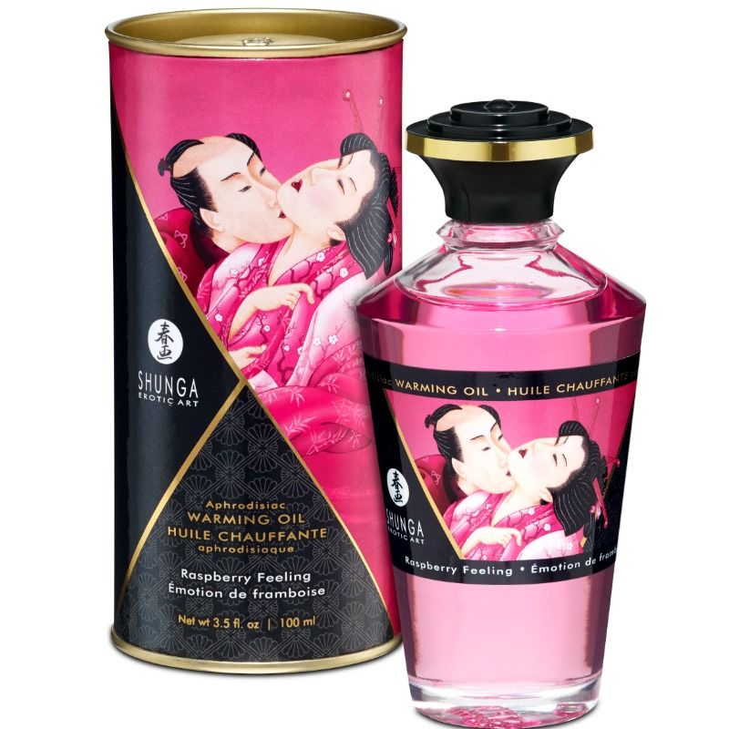Shunga Oils-Olio da Massaggio Effetto Caldo Intenso Sapore Lampone 100