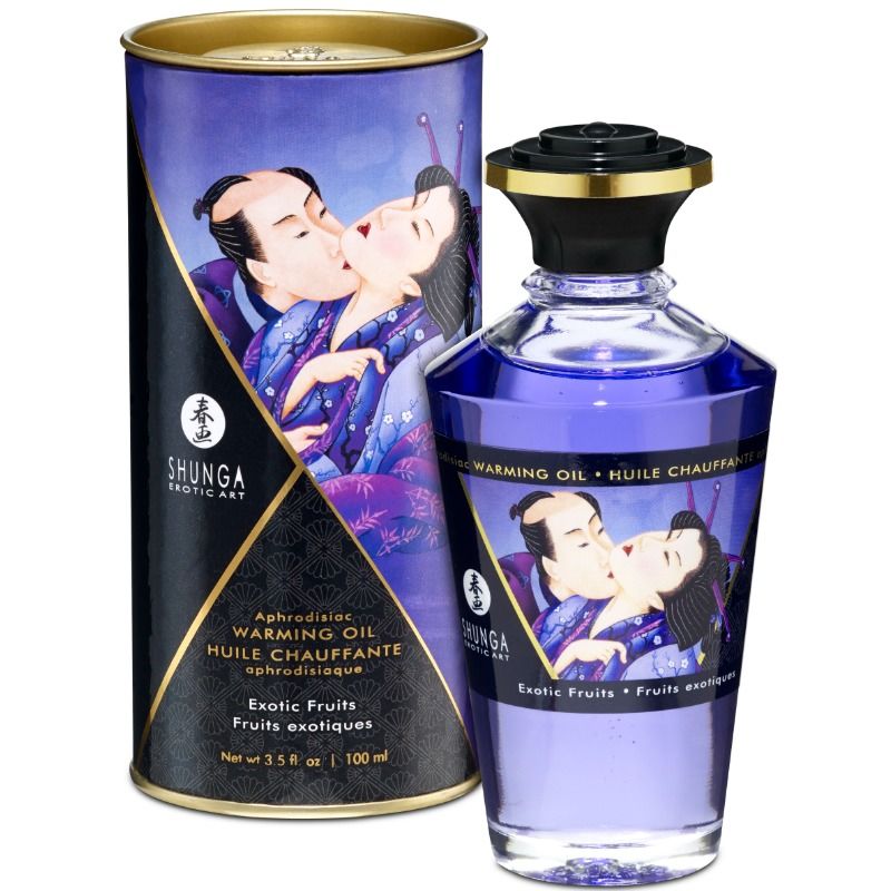 Shunga Oils-Olio da Massaggio con Effetto Caldo Sapore Frutta Esotica