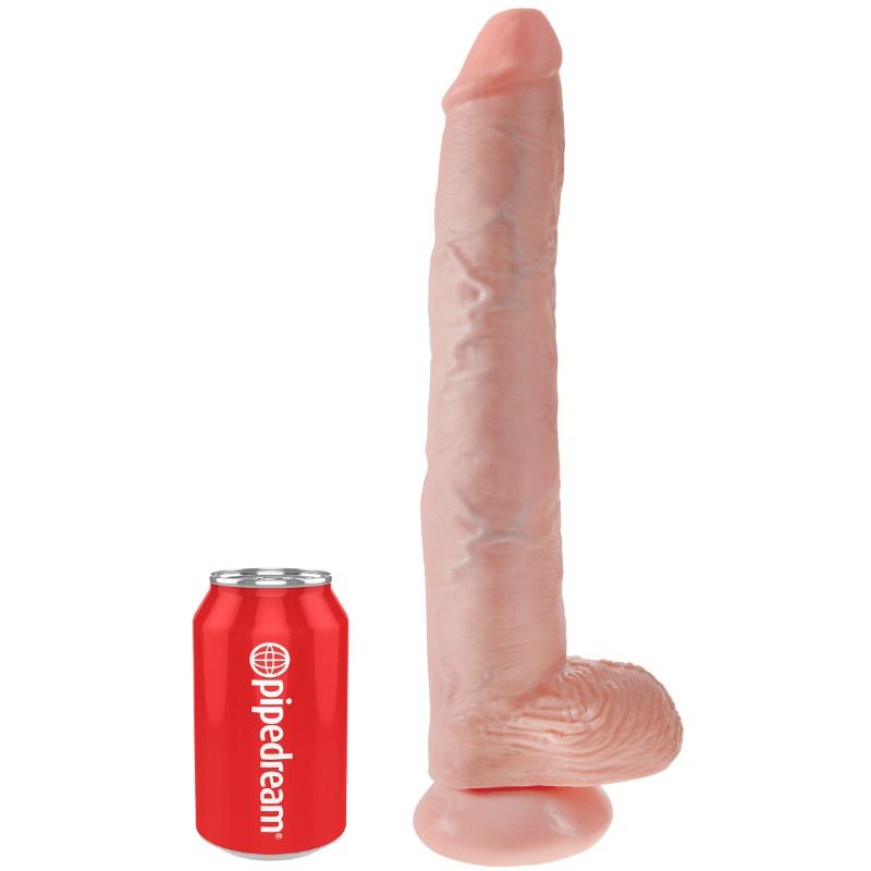 King Cock-Dildo con testicoli 35.6 Cm Flesh-Ventosa