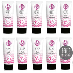 Kikí Travel-Lubrificante Bubble Gum 50ml Pack 10 + 1 Gratis-Latex