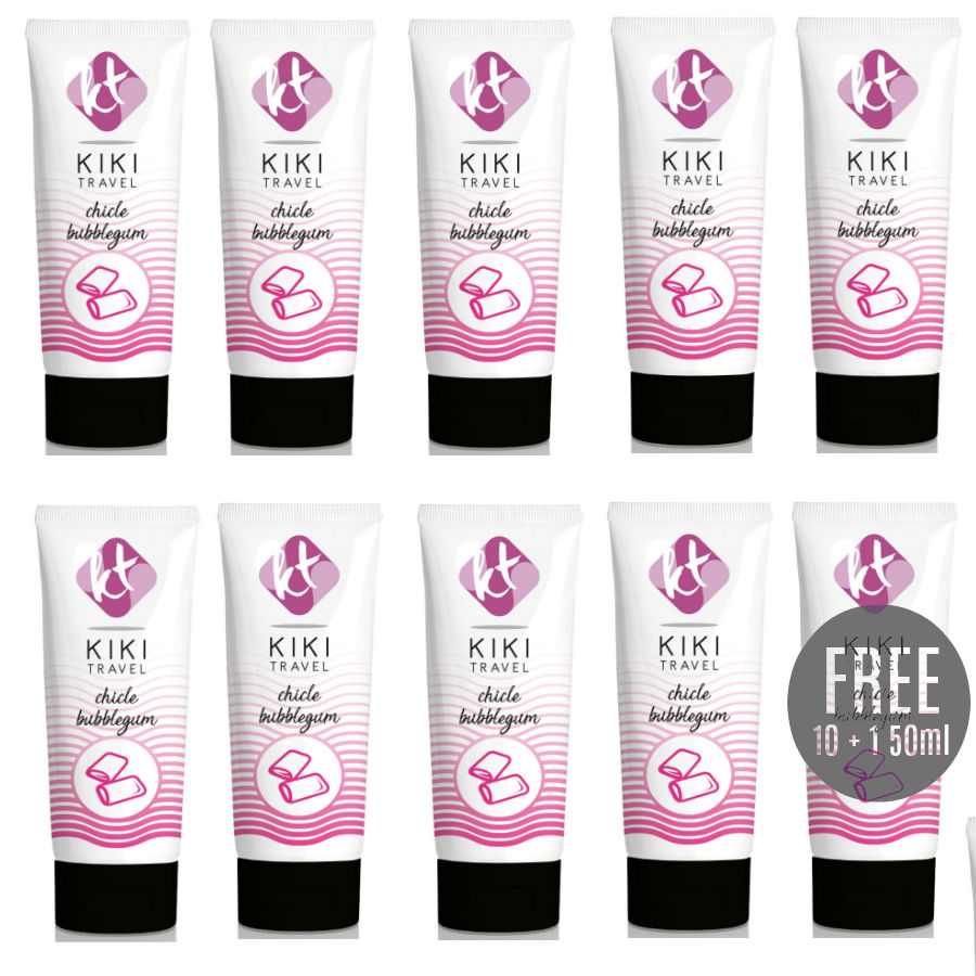 Kikí Travel-Lubrificante Bubble Gum 50ml Pack 10 + 1 Gratis-Latex 1 Kikí Travel-Lubrificante Bubble Gum 50ml Pack 10 + 1 Gratis-Latex — KIKÍ TRAVEL · Lubrificanti