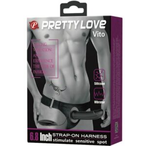 Harness Collection-Vito Strap on con Dildo Nudo e Vibrazione 17.3 Cm — PRETTY LOVE · Anelli & Guaine per pene (immagine 6)