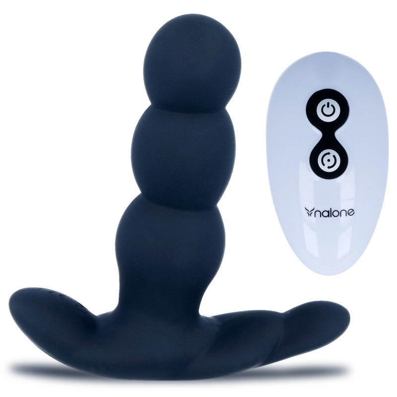 Nalone-Perla vibratore anale con telecomando, Nero-Silicone, 7 velocità