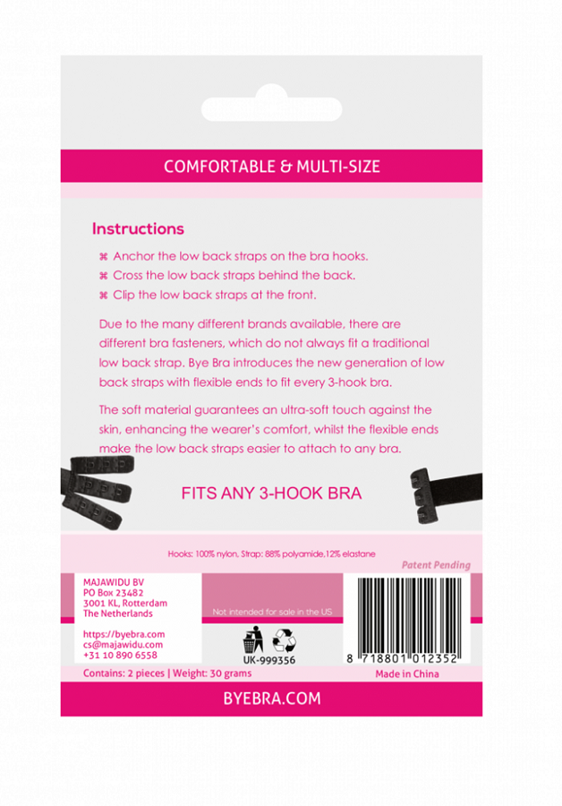 Bye Bra -Accessori-Adattatore Bretelle Backless Nero & Bianco · Lingerie sexy donna (immagine 2)