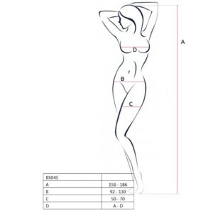 Passion Woman-Woman BS045 Bodystocking Nero One Size · Lingerie spicy & Bodystocking (imaginea 2)