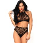 Leg Avenue-Set 2 Pezzi Top Halter e Mutandine con Vita Alta 9 Leg Avenue-Set 2 Pezzi Top Halter e Mutandine con Vita Alta · Lingerie sexy donna
