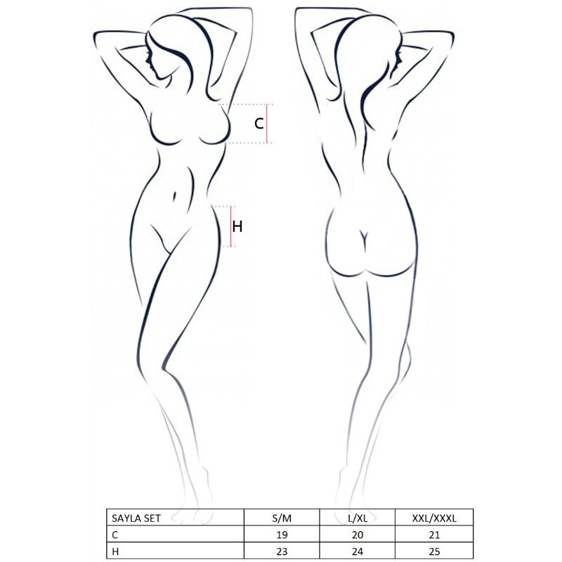 Passion-Set Sayla Top, Tanga e Portjartier · Lingerie sexy donna (imaginea 2)