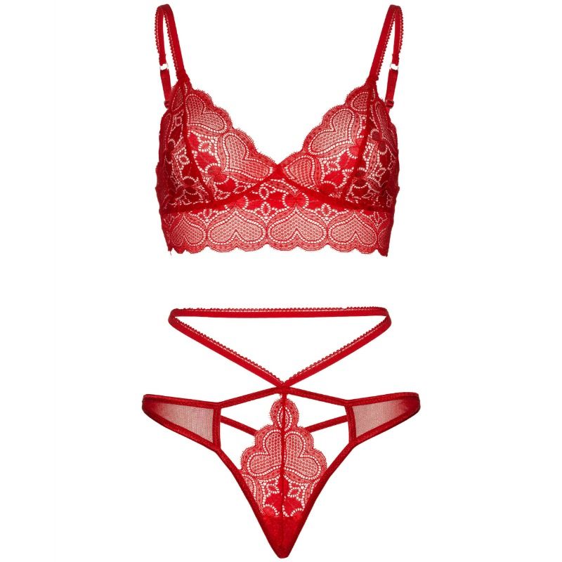 Leg Avenue-Set di 2 pezzi di pizzo con bretelle incrociate 3 Leg Avenue-Set di 2 pezzi di pizzo con bretelle incrociate · Lingerie sexy donna (imaginea 3)