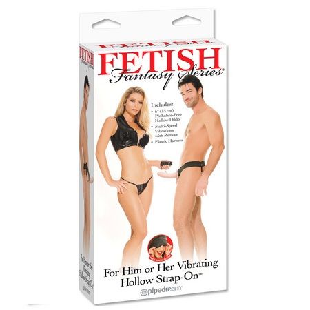 Fetish Fantasy Series-Imbracatura Nudo Vibratore Tubulare per Lui e Lei