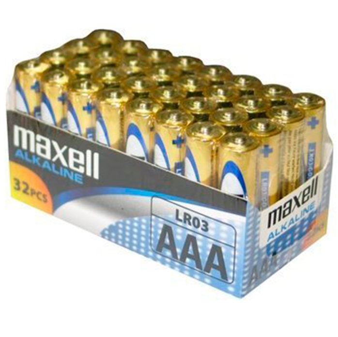 Maxell-Batterie AAA LR03 Pack*32 Uds 1 Maxell-Batterie AAA LR03 Pack*32 Uds · Batterie & Accessori