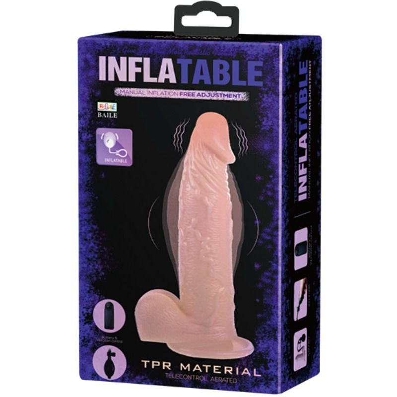 Baile-Dildo gonfiabile realistico vibrante-TPR, telecomando, Ventosa · Giocattoli anali (imaginea 4)