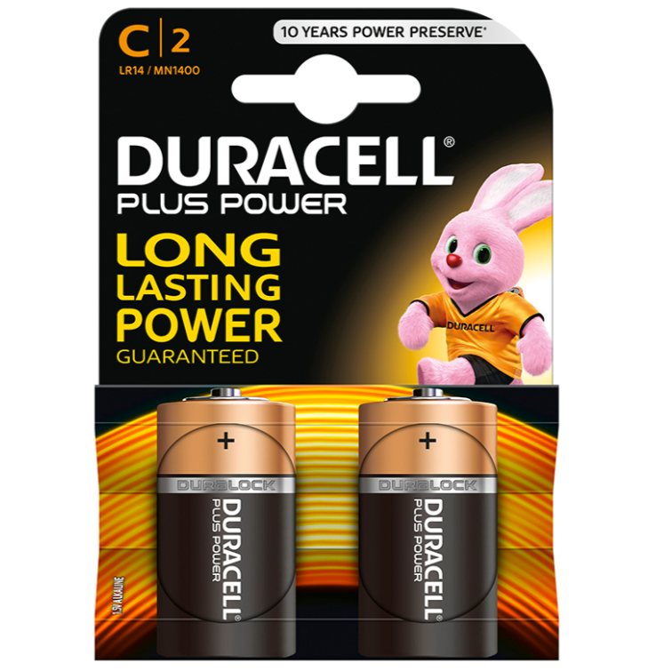 Duracell-Plus Power Batteria C LR14, 2 Unità