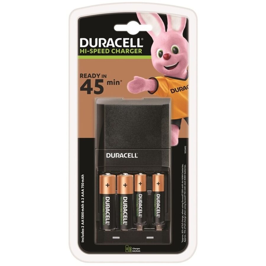 Duracell-Caricabatterie 45min. + 2xAA 1700mAh + 2xAAA 750mAh 1 Duracell-Caricabatterie 45min. + 2xAA 1700mAh + 2xAAA 750mAh · Batterie & Accessori