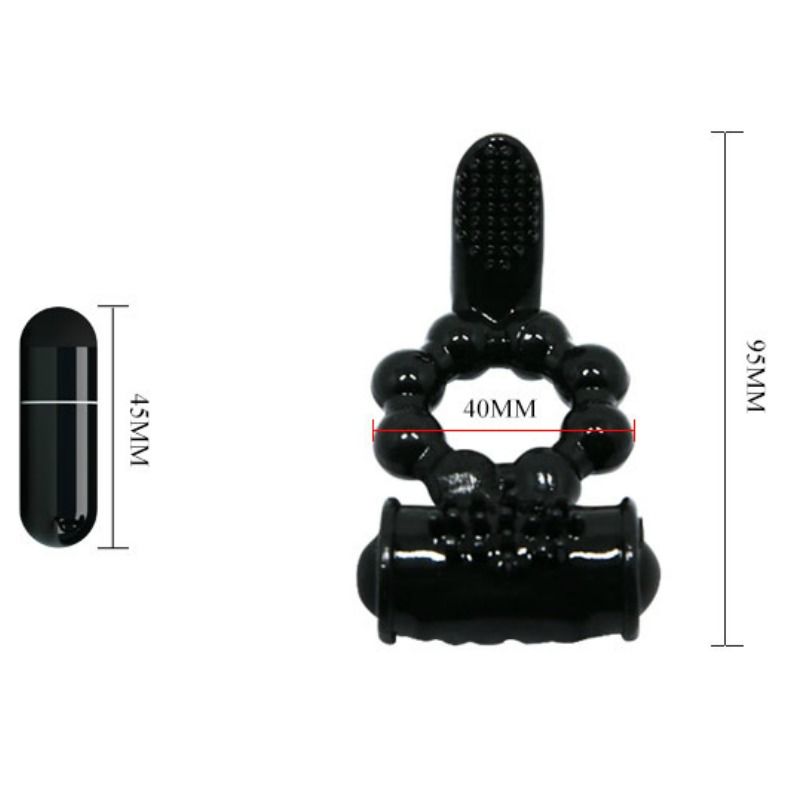 Baile For Him-Sweet Ring con Doppio Stimolatore-Silicone · Anelli & Guaine per pene (immagine 8)
