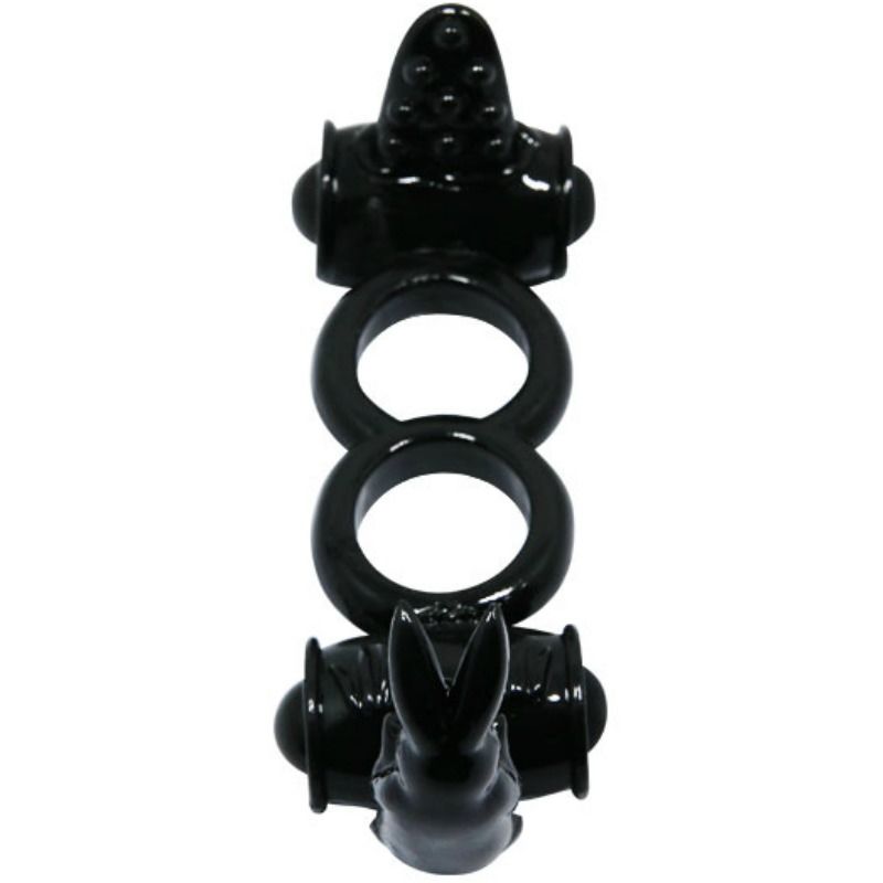 Baile For Him-Sweet Ring Anello Vibrante Doppio con Due Conigli-TPR 2 Baile For Him-Sweet Ring Anello Vibrante Doppio con Due Conigli-TPR · Anelli & Guaine per pene (imaginea 2)