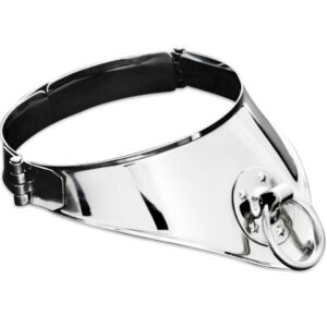 Metal Hard-Collana restringente con anello e lucchetto 12.5 Cm