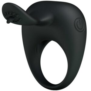 For Him-Anello vibrante con lingua-silicone, silenzioso
