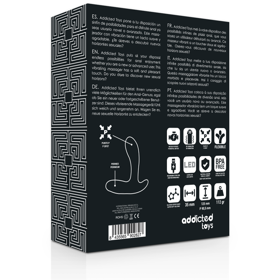 Addicted Toys-Massaggio anale vibrante Nero-Silicone, 12 velocità · Giocattoli anali (immagine 5)