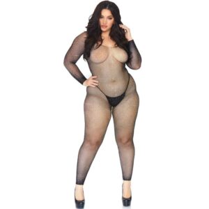 Leg Avenue Bodystockings-Bodystocking Rete Cristallizzata 1X-2X · Lingerie sexy donna