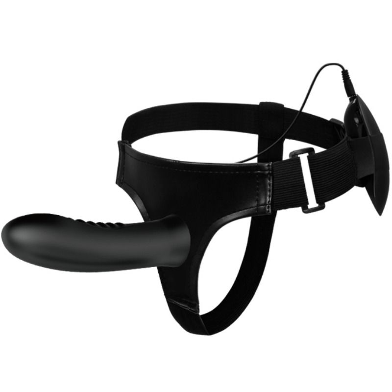 Harness Collection-Myron Strap-on con Vibrazione e Dildo Gol-Silicone