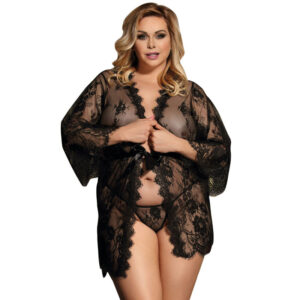 Subblime Queen Plus Size-Queen Plus Accappatoi Pizzo Maneci