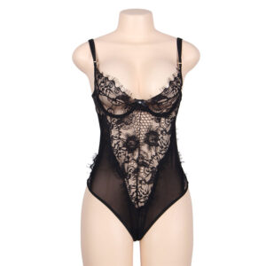 Subblime-Teddy Queen Plus Nero con Pizzo · Lingerie sexy donna