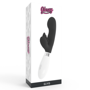 Glossy-Elvis Rabbit Black-Silicone, 10 velocità, Rotazione · Vibratori (imaginea 4)