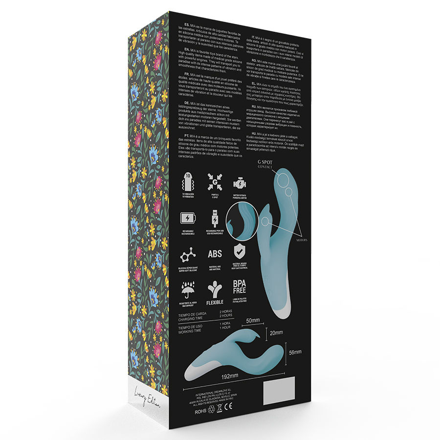 Mia-Dresde Vibrator Turchese-Silicone, 10 velocità, Ricaricabile, USB 6 Mia-Dresde Vibrator Turchese-Silicone, 10 velocità, Ricaricabile, USB · Vibratori (imaginea 6)