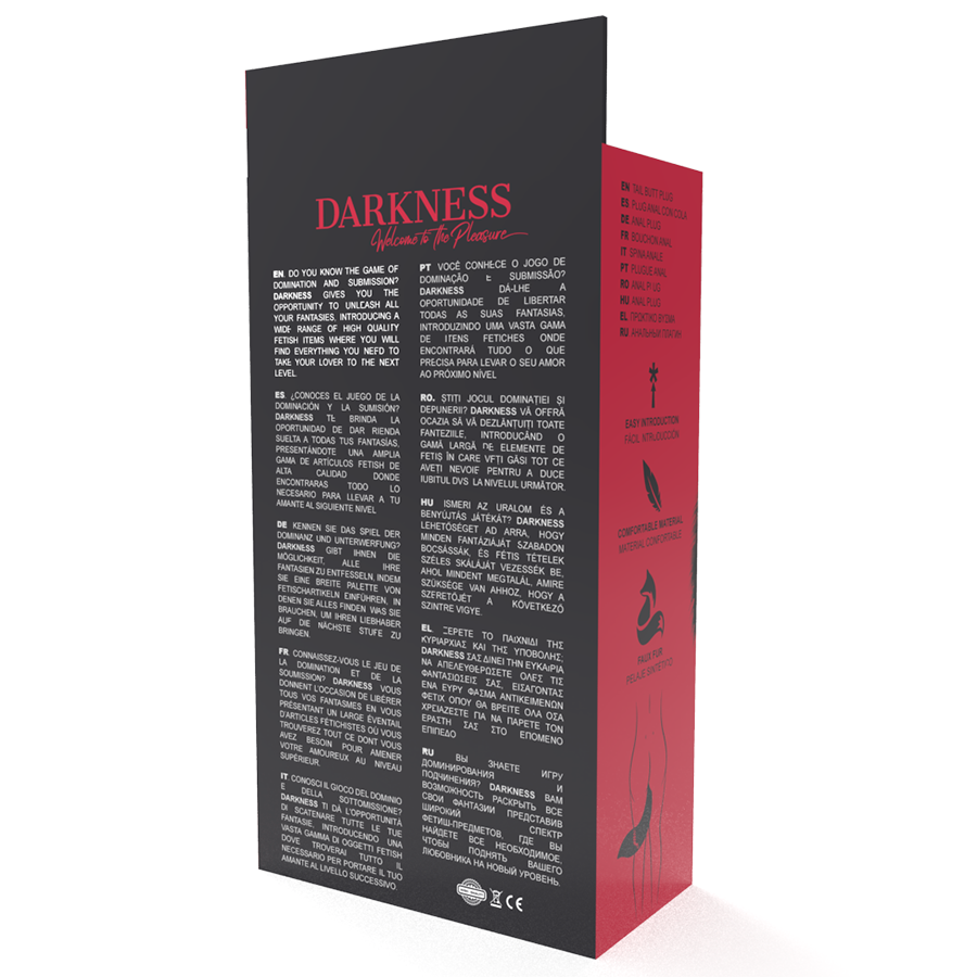 Darkness Anal-Plug anale Argento 8 cm con Coda Nera · Accessori BDSM (immagine 3)