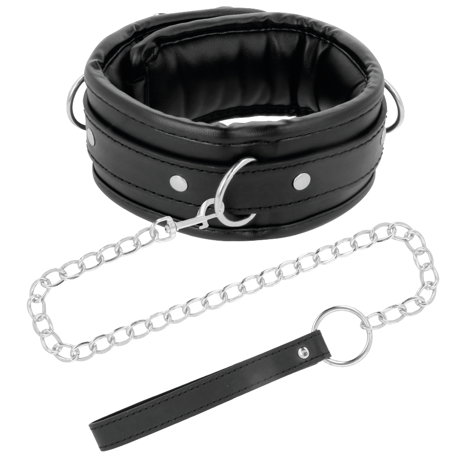 Darkness Bondage-Collana in pelle morbida con catena 2 Darkness Bondage-Collana in pelle morbida con catena · Bondage & Manette (imaginea 2)