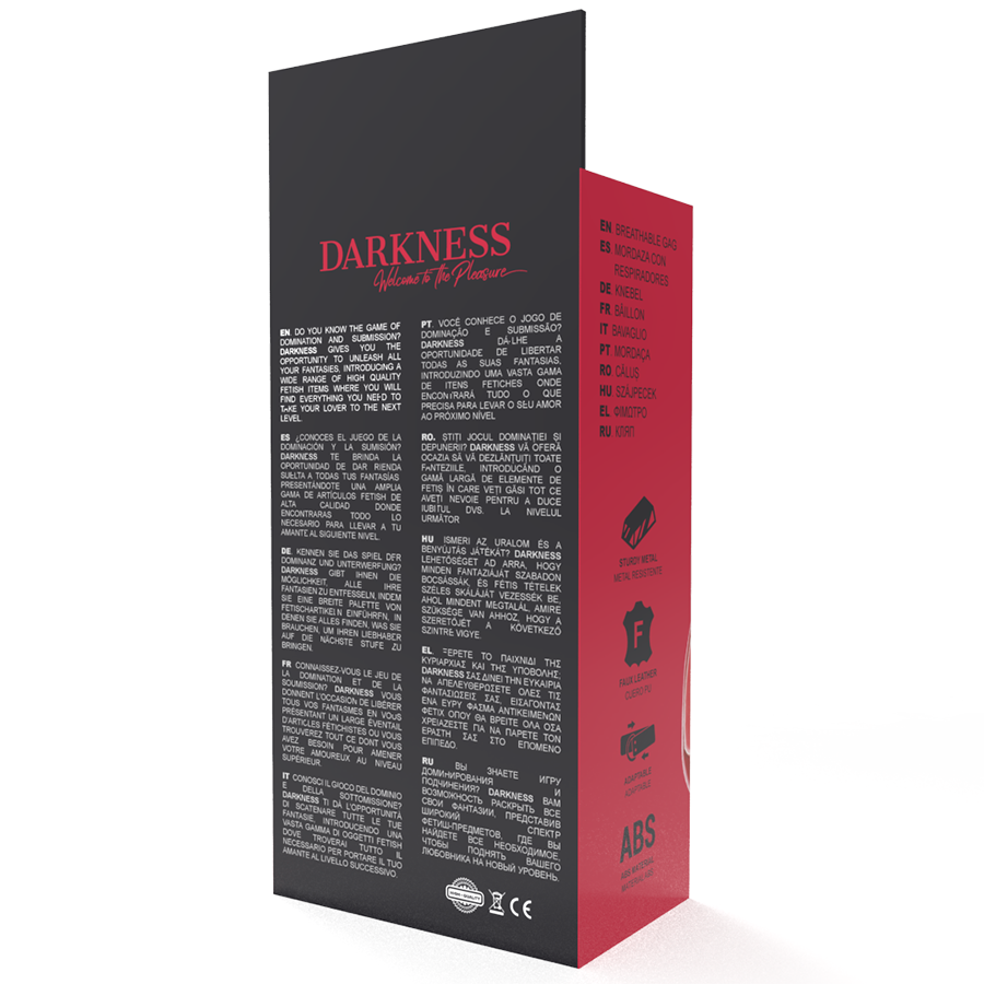 Darkness Bondage-Gag traspirante in pelle ecologica · Bondage & Manette (imaginea 2)