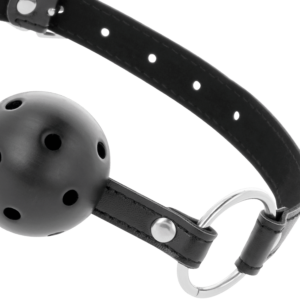 Darkness Bondage-Gag traspirante in pelle ecologica · Bondage & Manette (imaginea 8)