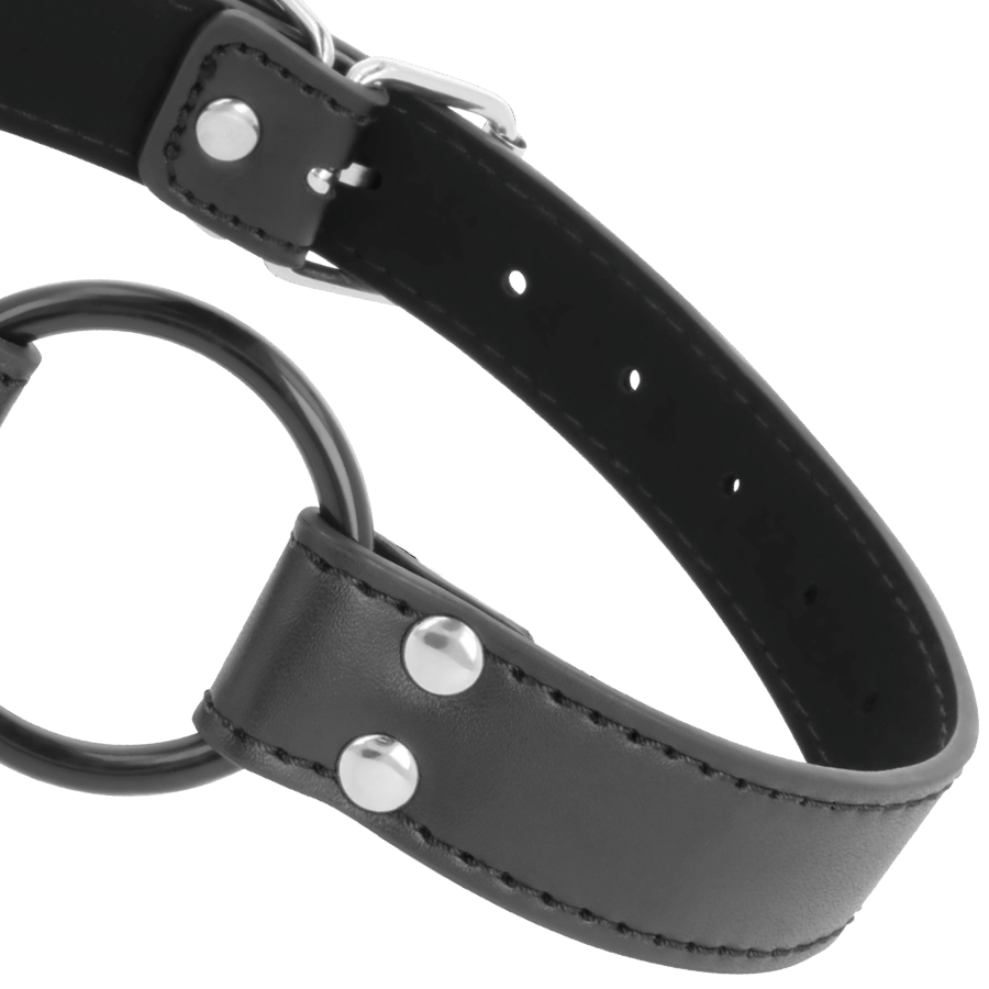 Darkness Bondage-Gag con Anello Diametro 3.6 cm-Pelle Ecologica · Bondage & Manette (imaginea 4)