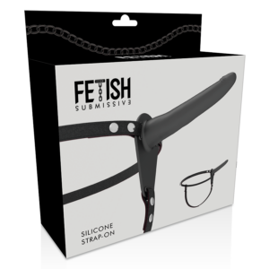 Fetish Submissive Harness-Silicone Nero 15 cm · Strap-on & Imbracature (immagine 3)