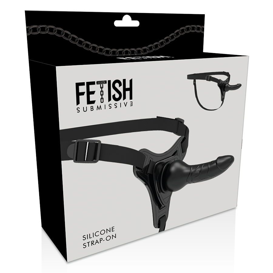 Fetish Submissive Harness-Imbracatura di Silicone Nero Realist 16 cm · Strap-on & Imbracature (imaginea 5)