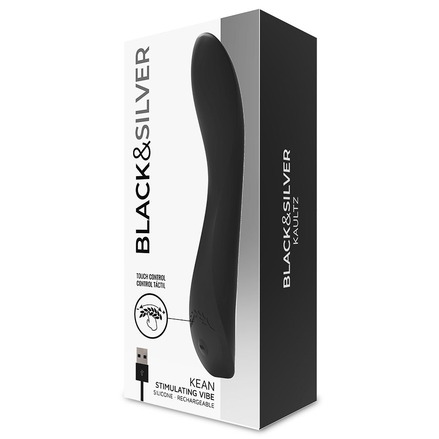 Black&silver-Kean Vibrator con Touch Control-Silicone, 10 velocità 8 Black&silver-Kean Vibrator con Touch Control-Silicone, 10 velocità — BLACK&SILVER · Vibratori (imaginea 8)