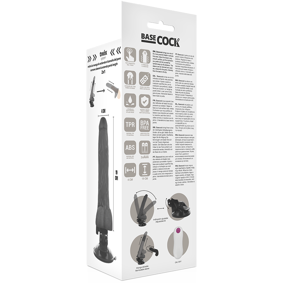 Basecock-Vibratore Realistico con Telecomando 19 x 4 cm · Vibratori (immagine 4)