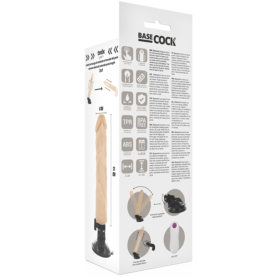 Basecock-Vibratore Realistico con Telecomando 21 cm · Vibratori (immagine 3)