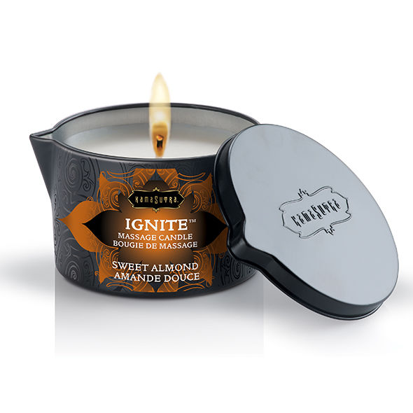 Kamasutra Cosmetics-Candela di massaggio di mandorle mediterranee 170GR · Massaggio erotico
