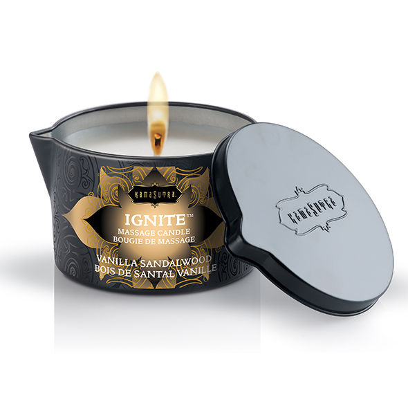 Kamasutra Cosmetics-Candela di massaggio alla vaniglia e legno di sandalo · Massaggio erotico