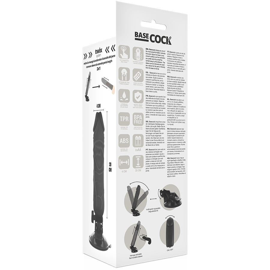 Basecock-Vibratore Realistico con Telecomando in TPE 20 cm · Vibratori (imaginea 3)