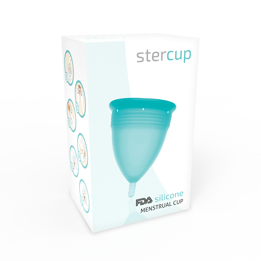 Stercup-Coppa Menstruale di Silicone, Acquamarina · Sesso orale & Corpo (immagine 4)