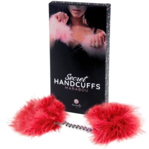 Secretplay 100% Fetish-Cătușe cu Marabou Roșu-Metal · Bondage & Catuse (imaginea 2)