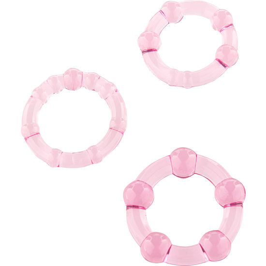 Seven Creations-Set di tre anelli per il pene Rosa-Silicone