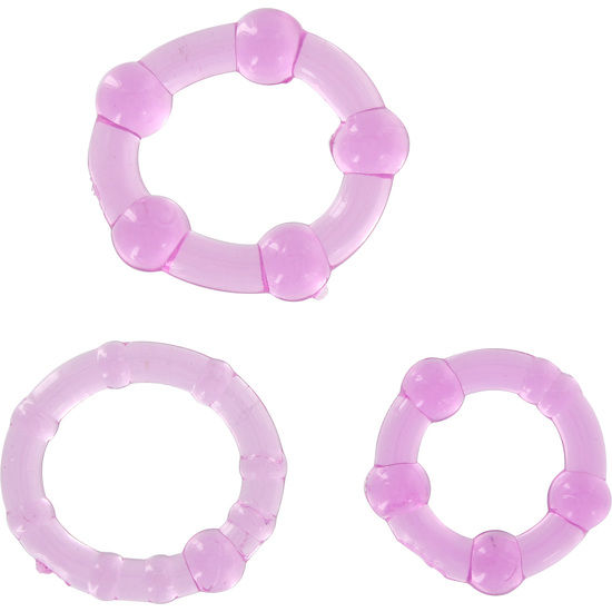 Seven Creations-Set di tre anelli per il pene Lilla-Silicone