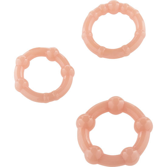 Seven Creations-Set di tre anelli del pene in pelle-silicone
