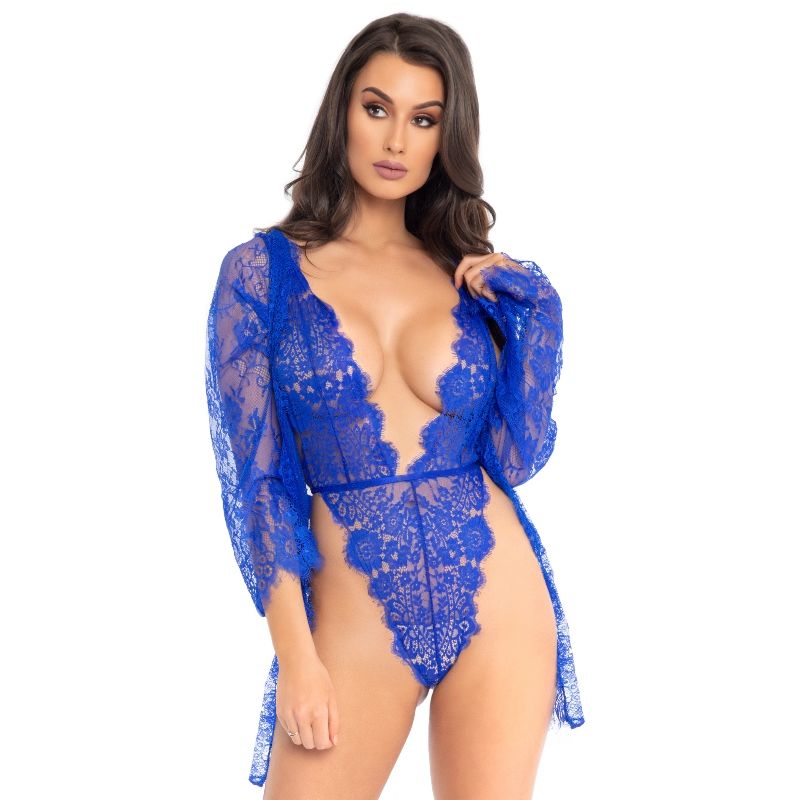 Leg Avenue-Set Blu Teddy e Vestito in Pizzo Floreale 1 Leg Avenue-Set Blu Teddy e Vestito in Pizzo Floreale · Lingerie sexy donna