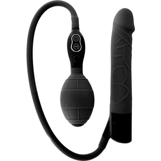 Seven Creations-Vibrator Umflabil Negru-Silicon, 7 Trepte · Jucarii Anale