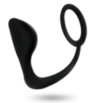 Addicted Toys-Dop Anal cu Inel Penian Negru-TPR · Accesorii BDSM (imaginea 2)