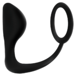Addicted Toys-Dop Anal cu Inel Penian Negru-TPR · Accesorii BDSM